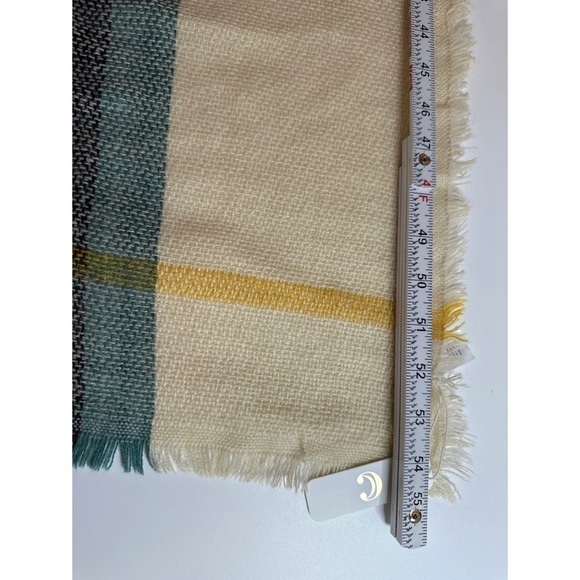 Charming Charlie Colorblock Plaid Fringed Scarf - Picture 7 of 7